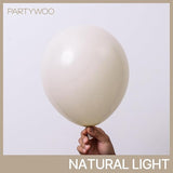 PartyWoo White Sand Balloons 50 pcs 12 Inch Beige Cream Ivory Latex