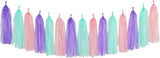 Pink-Purple Mint Mermaid Ocean-Themed Party-Decorations - 15pcs