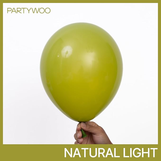 PartyWoo Olive Green Balloons 50 pcs 12 Inch Matte Sage Boho Green