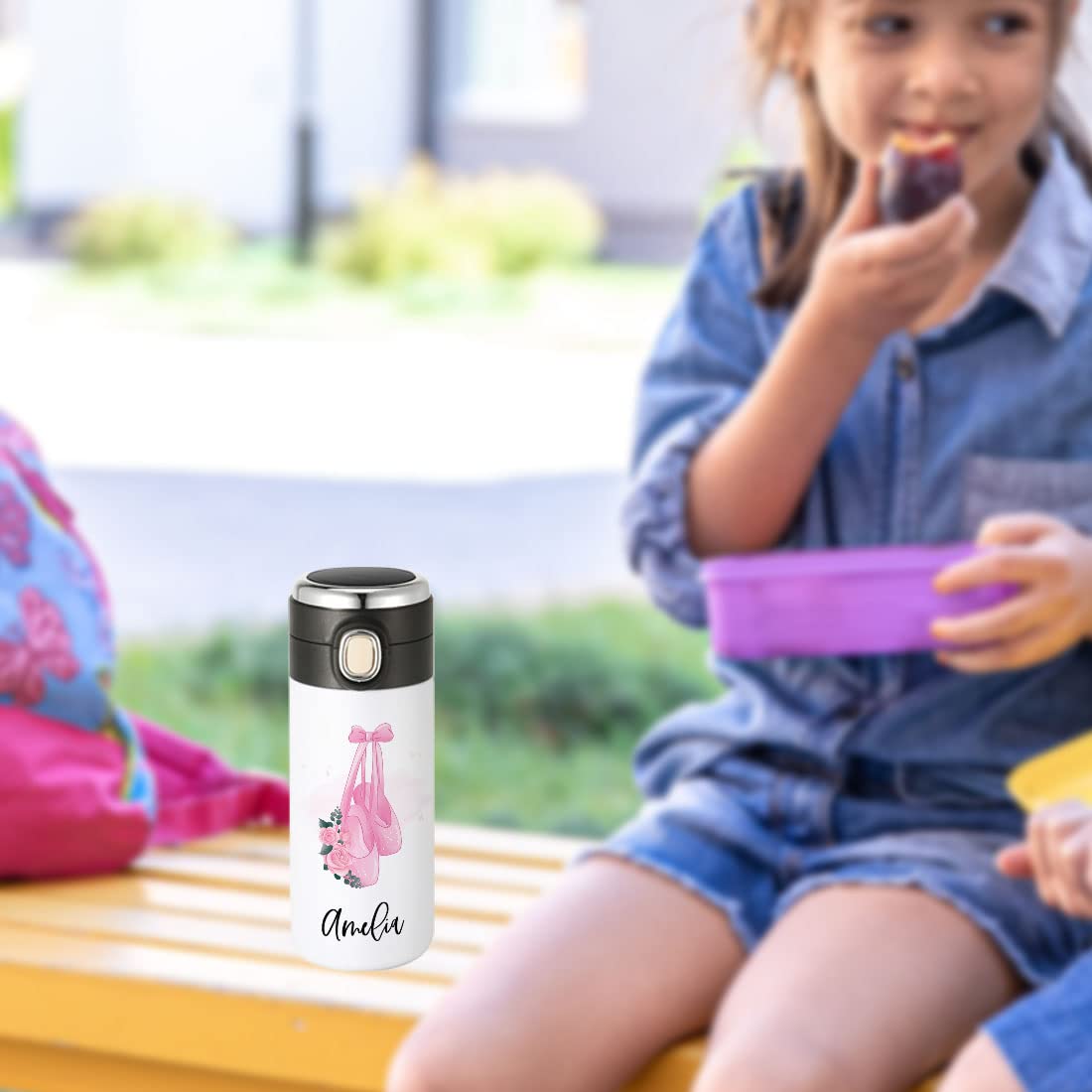 Andaz Press Personalized Kids Tumbler Ballet Shoes Kids Stainless