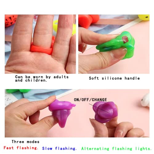 36 Pcs LED Light Up Ring - Colorful Flashing Bumpy Rings Finger Toys