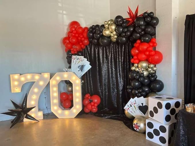 204Pcs Casino Balloon Garland Arch Kit Casino Theme Party