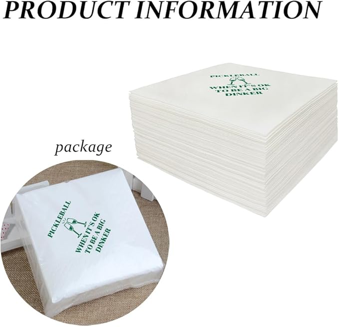 Funny Pickleball Cocktail Napkins 100Pcs Pickle Ball When It's Ok To