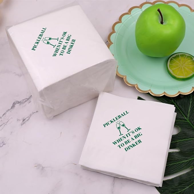 Funny Pickleball Cocktail Napkins 100Pcs Pickle Ball When It's Ok To