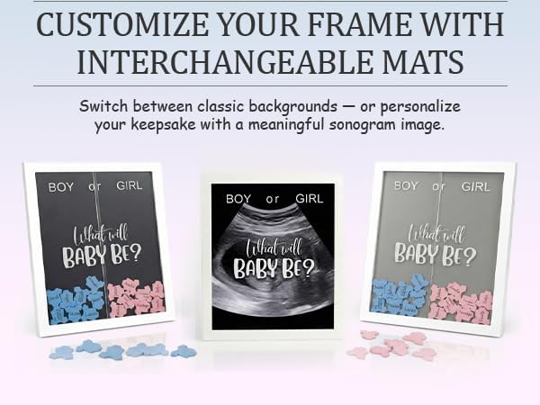 Gender Reveal Voting Board Game Wooden Frame Keepsake Baby Reveal