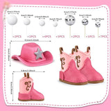 25PCS Cowgirl Cake Decorations Cowgirl Hat and Boot Cake Toppers Disco