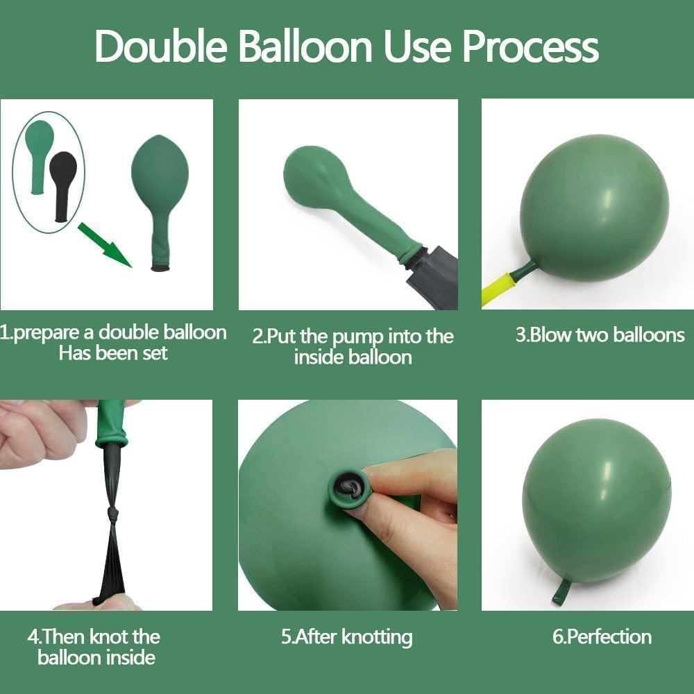 Sage Green Peach Balloon Arch, Double Stuffed Dusty Green Pastel