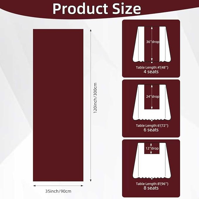 Keketoarrange Burgundy Table Runner Red Table Runner Cheesecloth