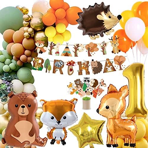 Forest Animals Jungle Birthday Decoration for Boy & Girl Orange