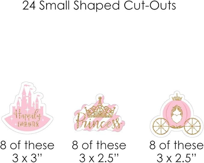 Big Dot of Happiness Little Princess Crown Pink and Gold