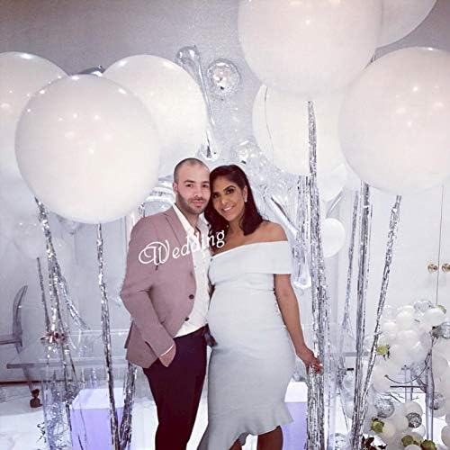5PCS Big White Balloons Giant 36 Inch Large White Balloon Jumbo