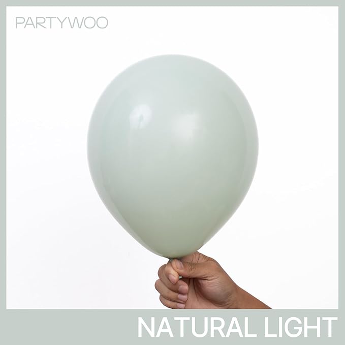 PartyWoo Dusty Green Balloons 50pcs 12 Inch Sage Olive Eucalyptus