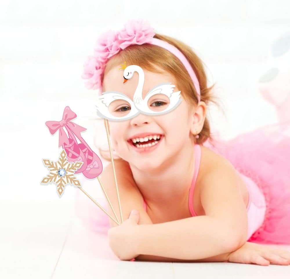 Kristin Paradise 25Pcs Ballerina Photo Booth Props with Stick, Ballet