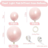 Pearl Pink Balloons Double Stuffed Pastel Light Pink Balloon Arch Kit