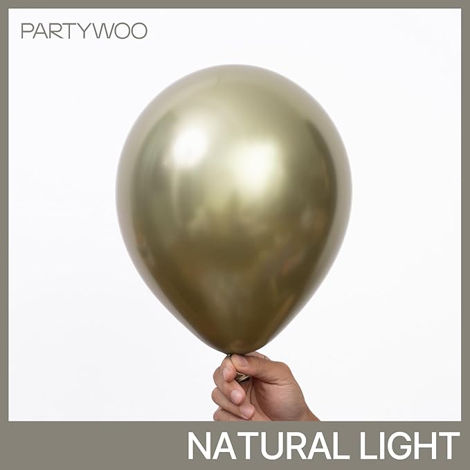 PartyWoo Metallic Green Balloons 50pcs 12 Inch Metallic Sage Olive