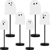 6 Pcs Halloween Table Decorations Cute Ghost Wooden Signs Halloween