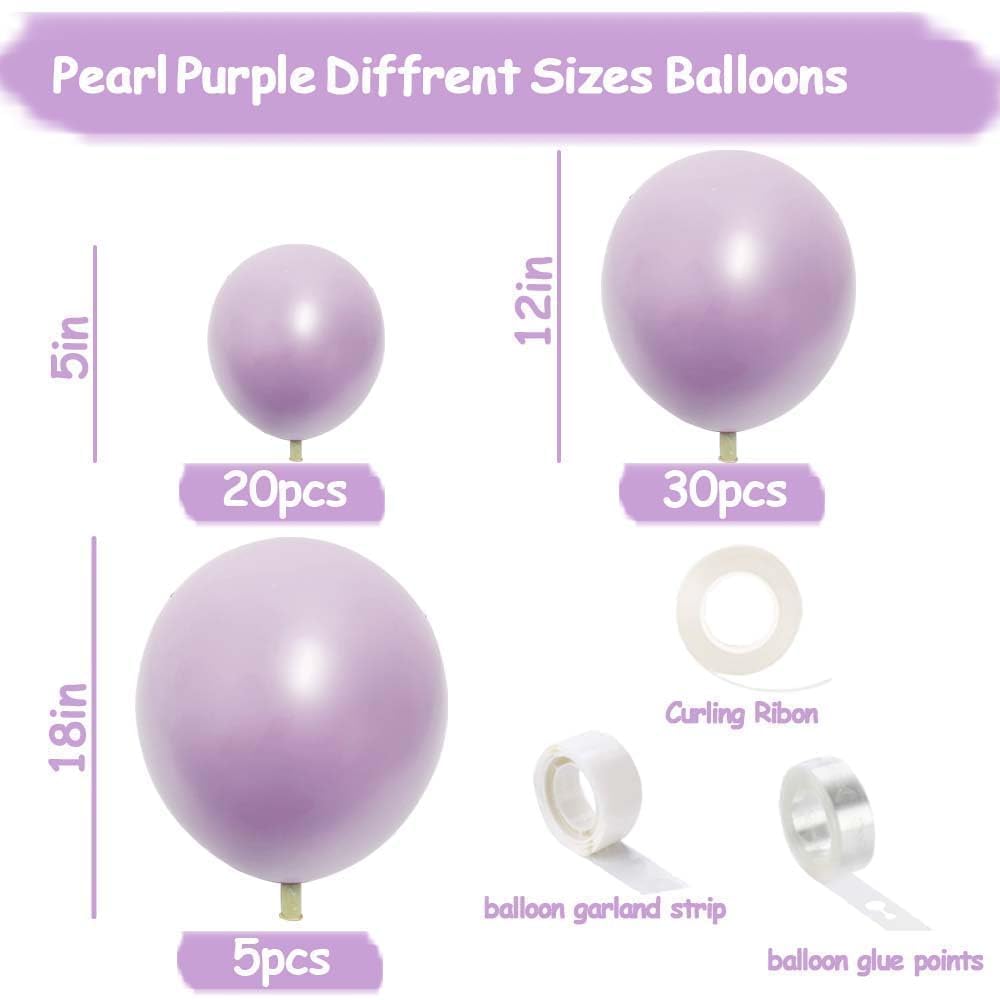 Pearl Purple Balloons Double Stuffed Purple Balloons Light Lavender
