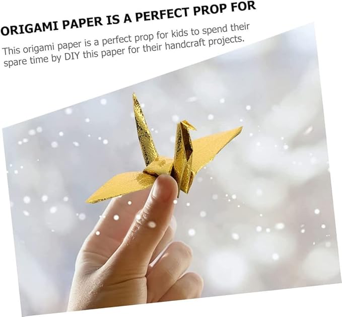 100PCS Gold Premade Iridescent 3.94" Origami Paper Cranes Folded 1000