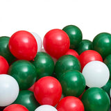 100 Pcs Christmas Red Green Balloons 12 Inch Red Green and White