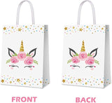 16 PCS Unicorn Party Favor Bags for Birthday Supplies Gift Goody