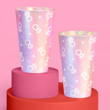 xo Fetti Iridescent Engagement Ring Plastic Cups 16 pcs 16 oz