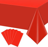 6Pcs Red Rectangle Tablecloths,Disposable Plastic