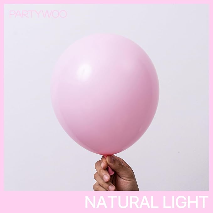 PartyWoo Pink Balloons 140 pcs Different Sizes of 18 12 10 5 Inch