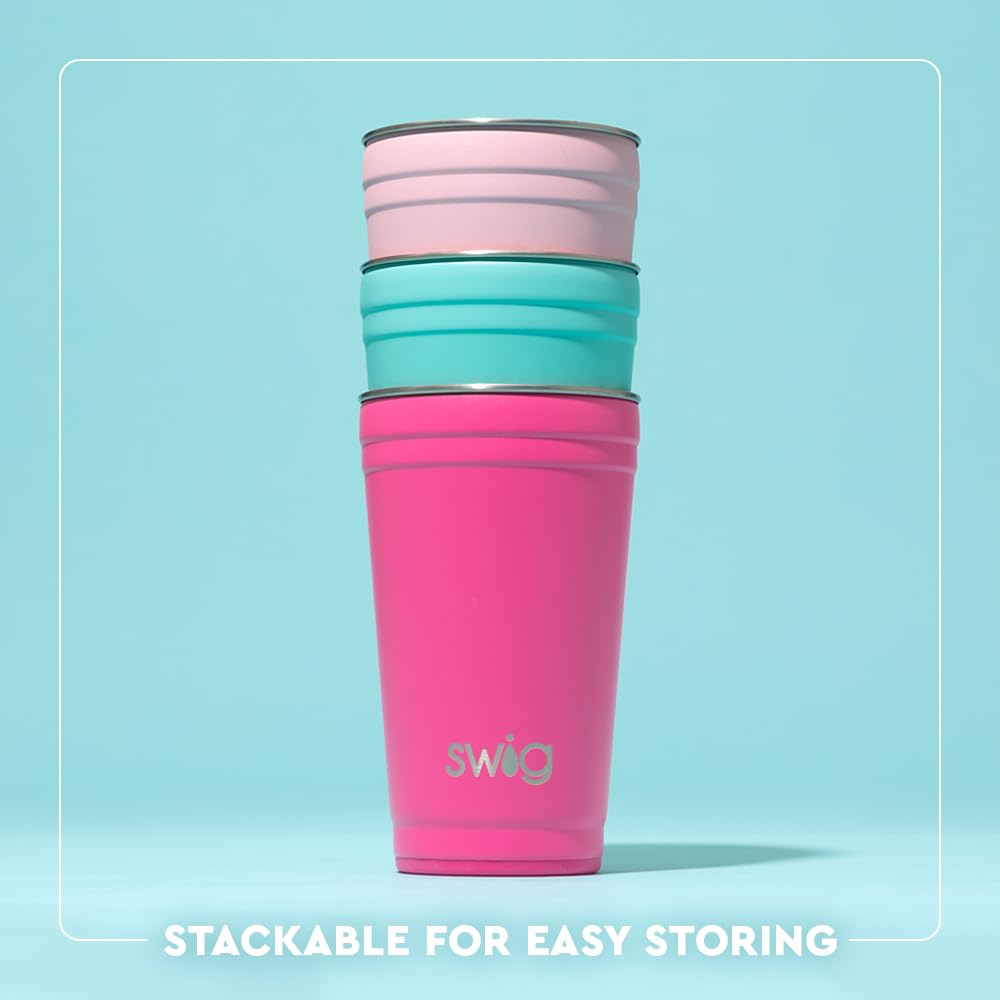 Swig Life 24oz Party Cup, Stackable Insulated Travel Coffee Tumbler