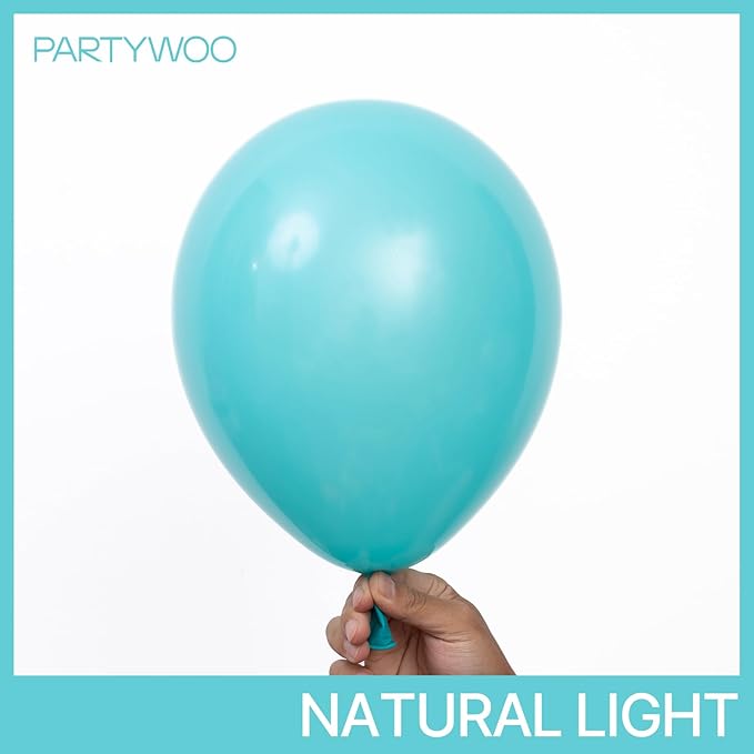 PartyWoo Teal Balloons 100pcs Different Sizes Pack of 18 12 10 5 Inch