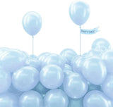 PartyWoo Pearl Light Blue Balloons 100 pcs 5 Inch Baby Pastel Blue