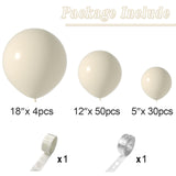 Ivory White Cream Nude Balloons - 84 Pcs Arch Kit (5 inch, 12 inch, 18