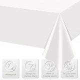 3Pcs 54 x 108 Inch White Rectangle Tablecloth,Disposable Plastic