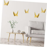 100PCS Gold Premade Iridescent 3.94" Origami Paper Cranes Folded 1000