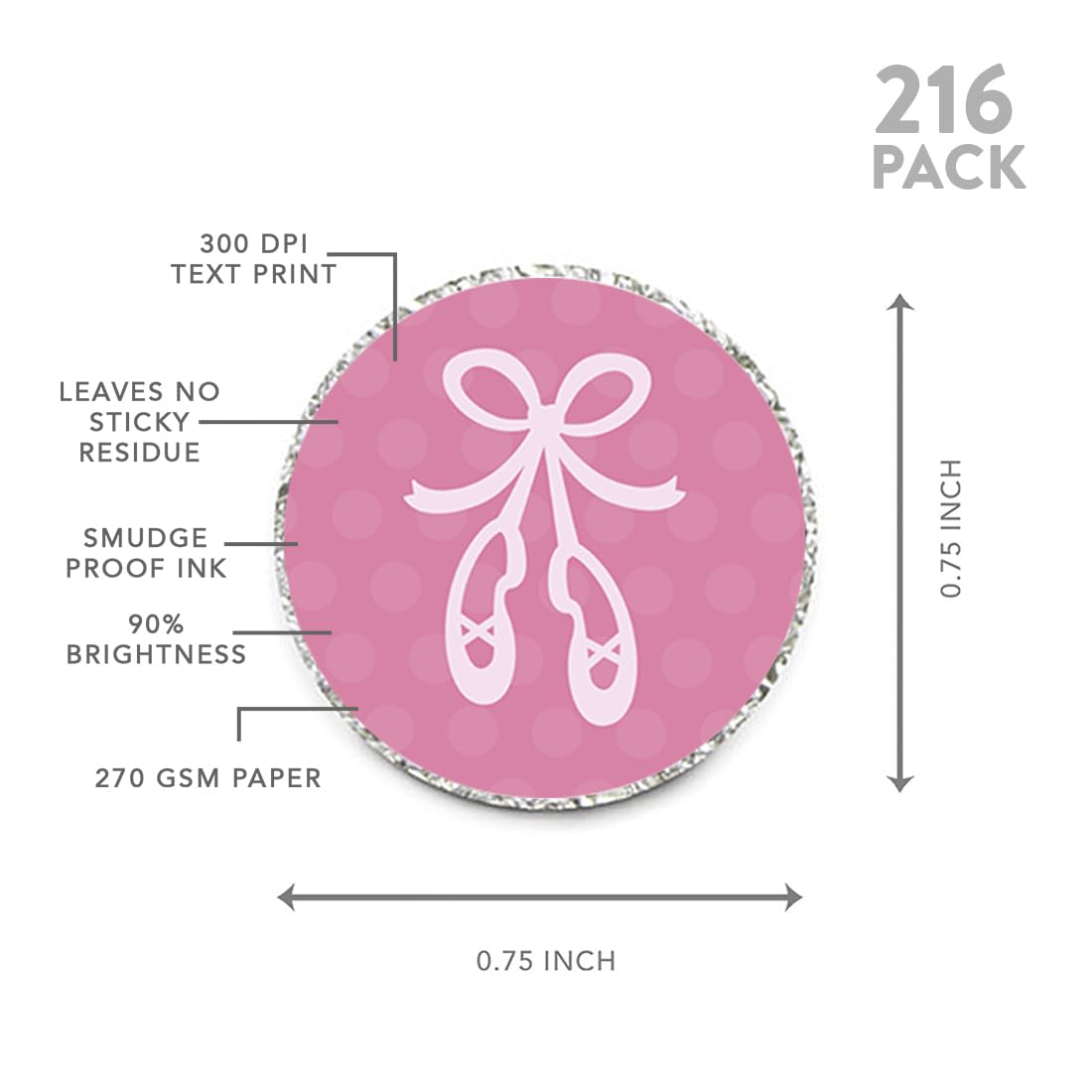 Andaz Press Chocolate Drop Labels Stickers, Birthday, Ballet,