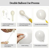 Pearl White Balloon Arch Kit,Double Stuffed White Pearl Balloon