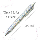 8PC Glittery Beach Pens Cute Sparkly Sea Shells Coconut Trees Sea
