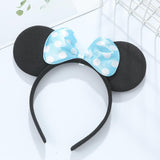 winvin Set of 24 Mouse Costume Deluxe Fabric Ears Headband White Polka