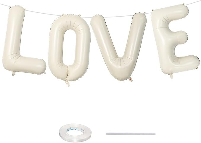 40 Inch Cream White Sand Love Balloons - Letter for Valentines Day,