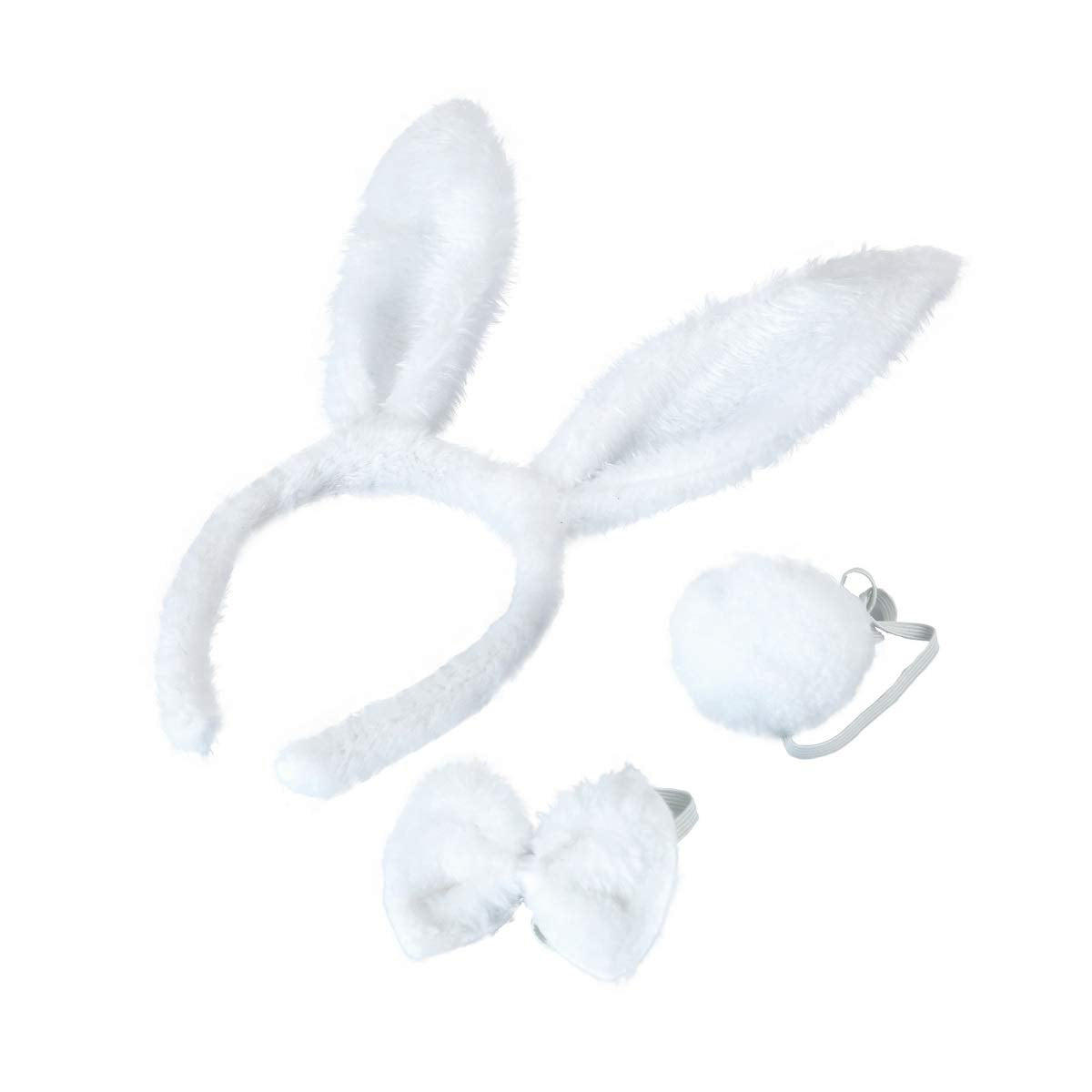 BinaryABC Bunny Rabbit Costume Set,Ears Headband Bow Ties Tail