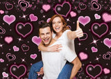 Pink Black Heart Backdrop Pink Heart Valentine's Day Photography
