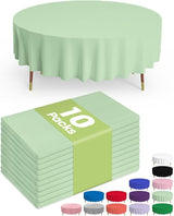 Pureegg Plastic Table Cloth Disposable 10 Pack, 84'' Round Table Cloth