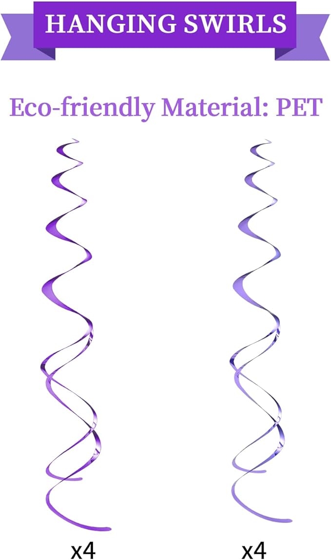 Retirement Party Decorations Kit for Women - 16-Piece Elegant Purple