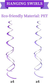Retirement Party Decorations Kit for Women - 16-Piece Elegant Purple