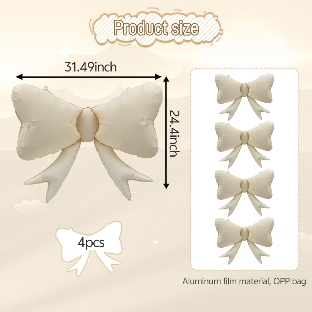 4pcs Jumbo Oversized Ribbon Balloons Coquette Bow Balloons Bow Pa Maca