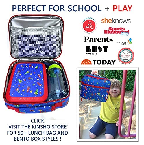 kinsho Bento Lunch Box, Water Bottle, Ice Pack Set For Kids Toddlers,