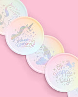 xo Fetti Unicorn Paper Plates 24 pk 9 Unicorn Birthday Party