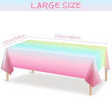 Riakrum Pastel Rainbow Tablecloths Plastic Tablecloth Rainbow Party