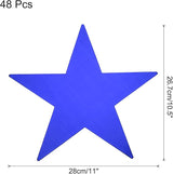 MECCANIXITY 48Pcs Blue Stars Cutouts Double Printed Paper Stars