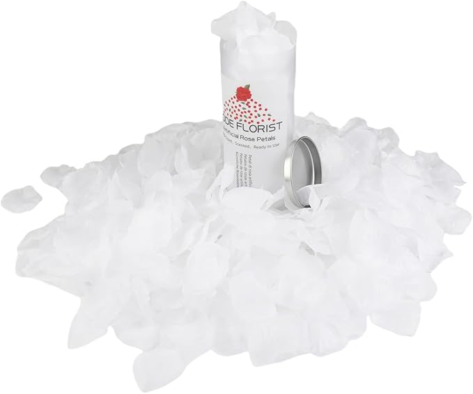 CODE FLORIST 1100 PCS White Silk Rose Petals for Valentine's