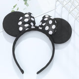 Set of 24 Mouse Costume Deluxe Fabric Ears Headband White Polka Dots